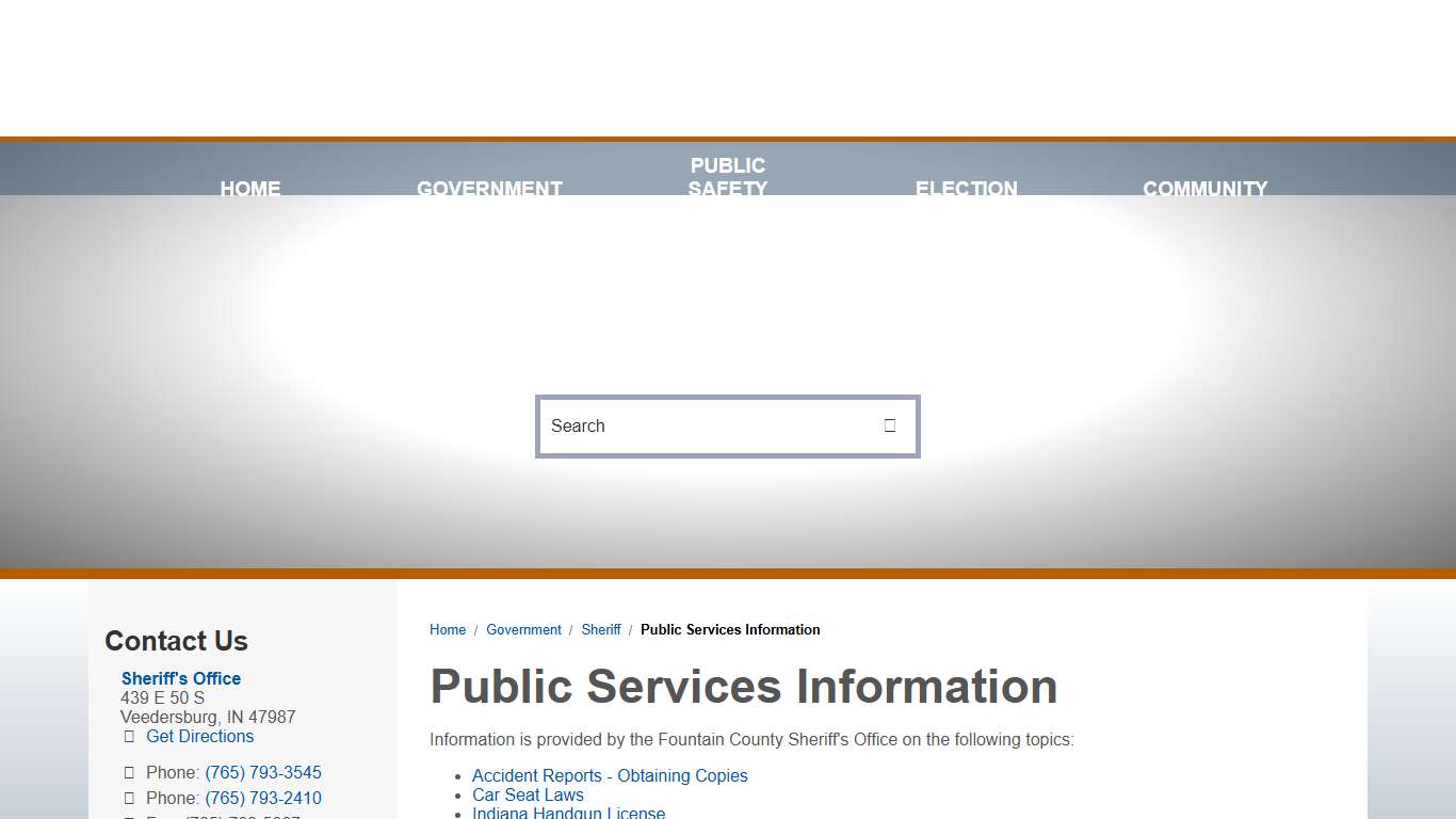Public Services Information / Fountain County, Indiana