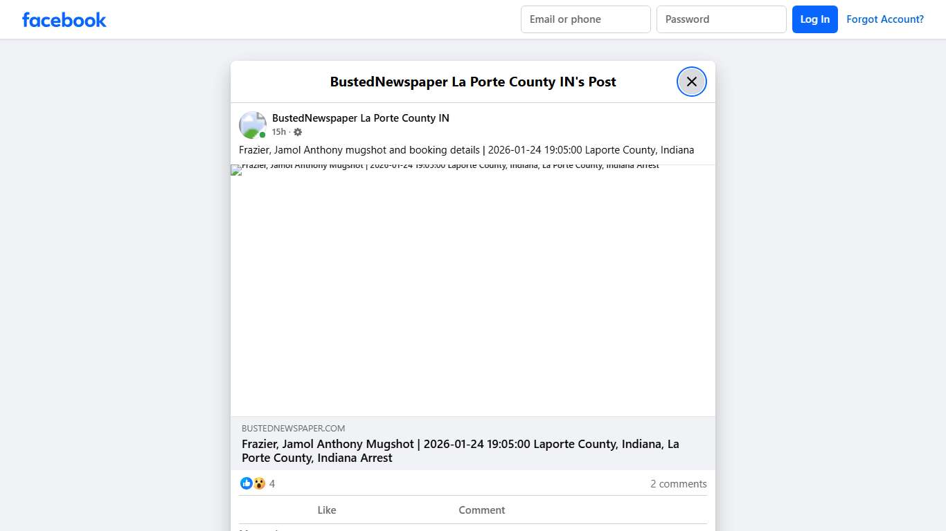 Frazier, Jamol... - BustedNewspaper La Porte County IN Facebook